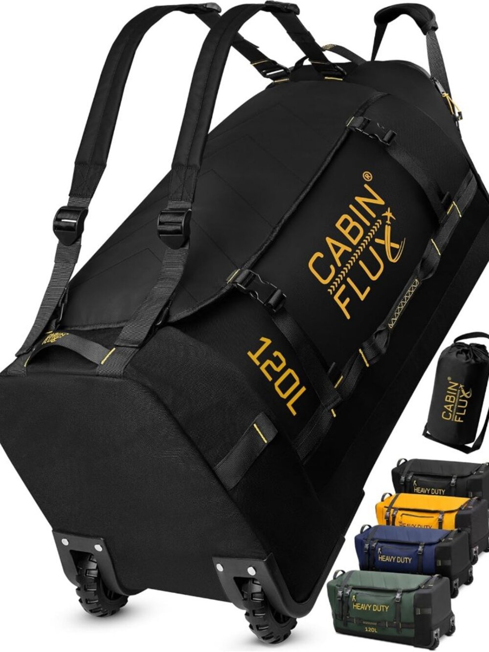 31-Inch Rolling Duffle Bag with Wheels - 120L Heavy-Duty Travel & Sports Luggage
